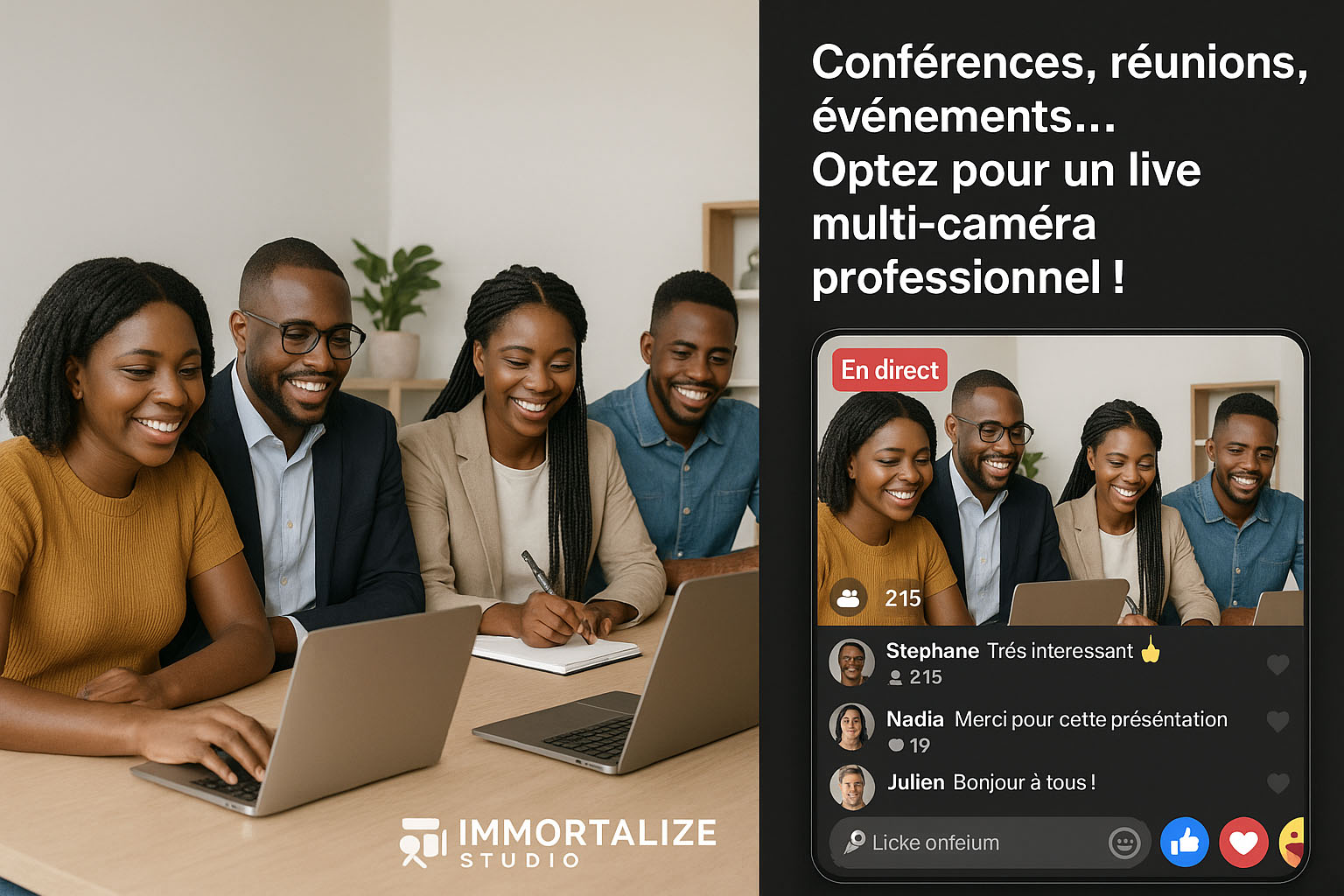 service de live streaming à douala et au cameroun diffision en direct dans les reseaux sociaux